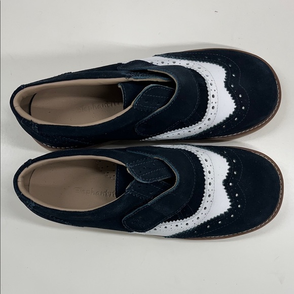 New Elephantito Jamie Navy/White Suede Oxford Shoes Size 3 - Picture 3 of 8